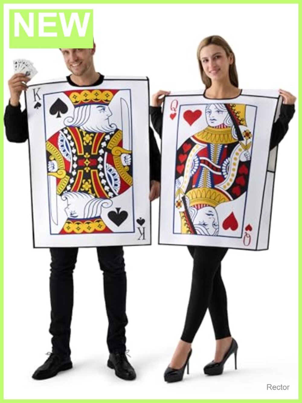 Adult Couple King & Queen Playing Card Costume Set 2 Pc Halloween Cosplay